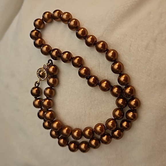 Vintage Genuine Copper Knot Beaded Box Clasp Necklace - Picture 8 of 10